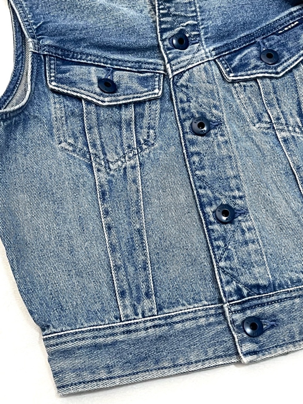G-Star Raw Women’s Slim Sun Faded Air Force Light Blue Denim Vest w Pockets XS - Picture 2 of 16